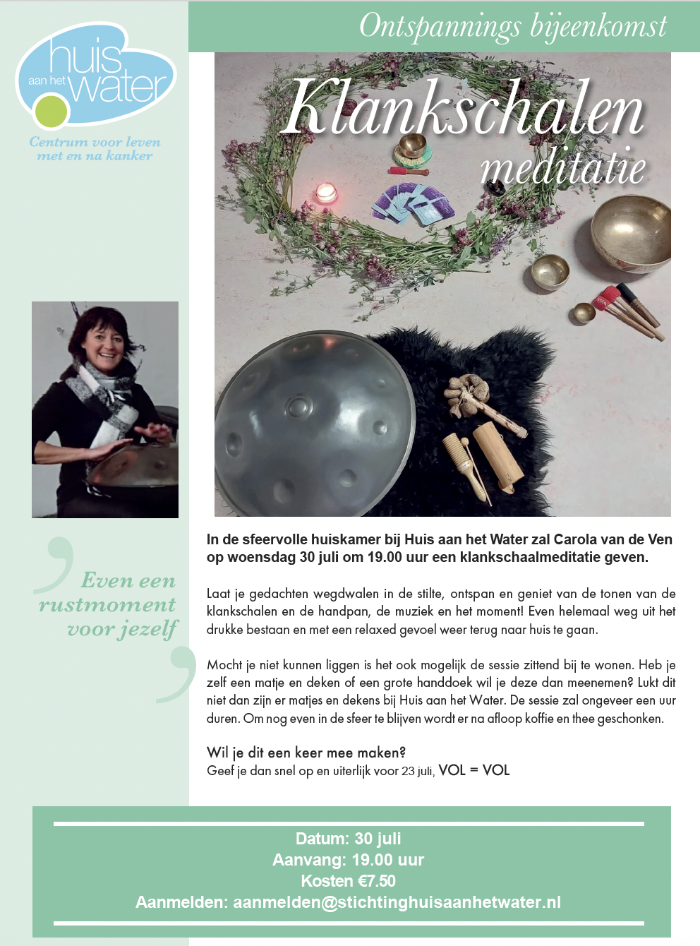 Klankschalen meditatie 30 juli 2025