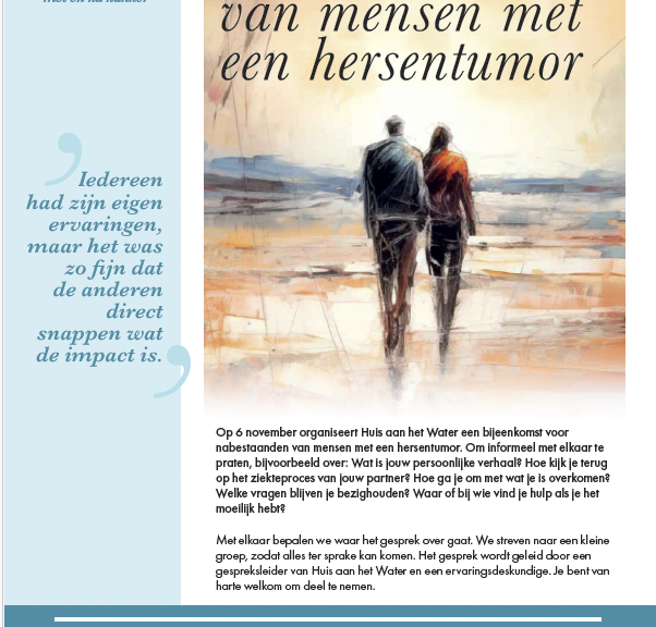 Lotgenotenbijeenkomst Nabestaanden van mensen met een hersentumor
