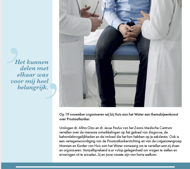Flyer themabijeenkomst prostaatkanker